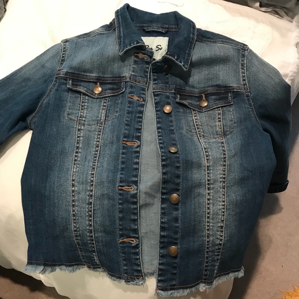 Raw Hem Jean Jacket